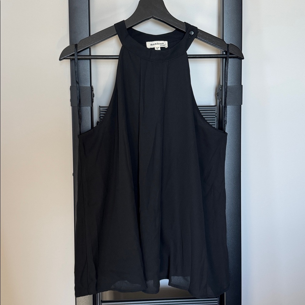 Monteau Black Sleeveless Blouse